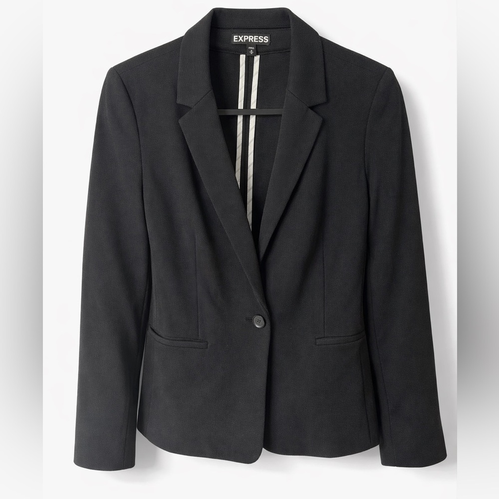 Express unlined blazer, black, cotton poly blend